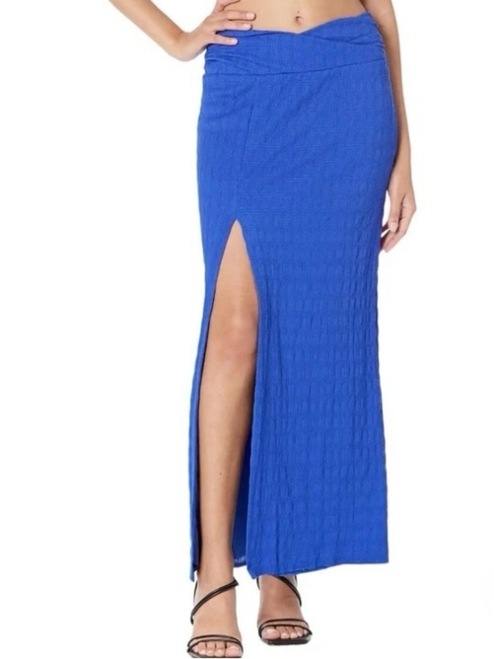 Free People Cobalt Blue Maxi Skirt with High Slit